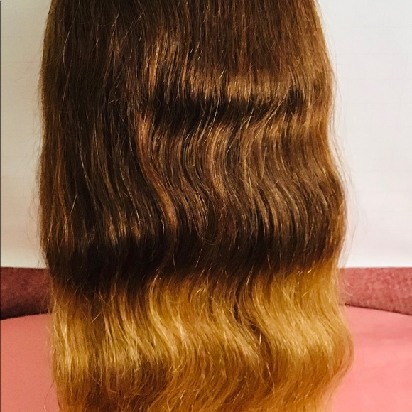 Two-Tone Wig Brazilian Remy 20inch Lace Frontal Human Hair 180Density - Picture 2 of 9